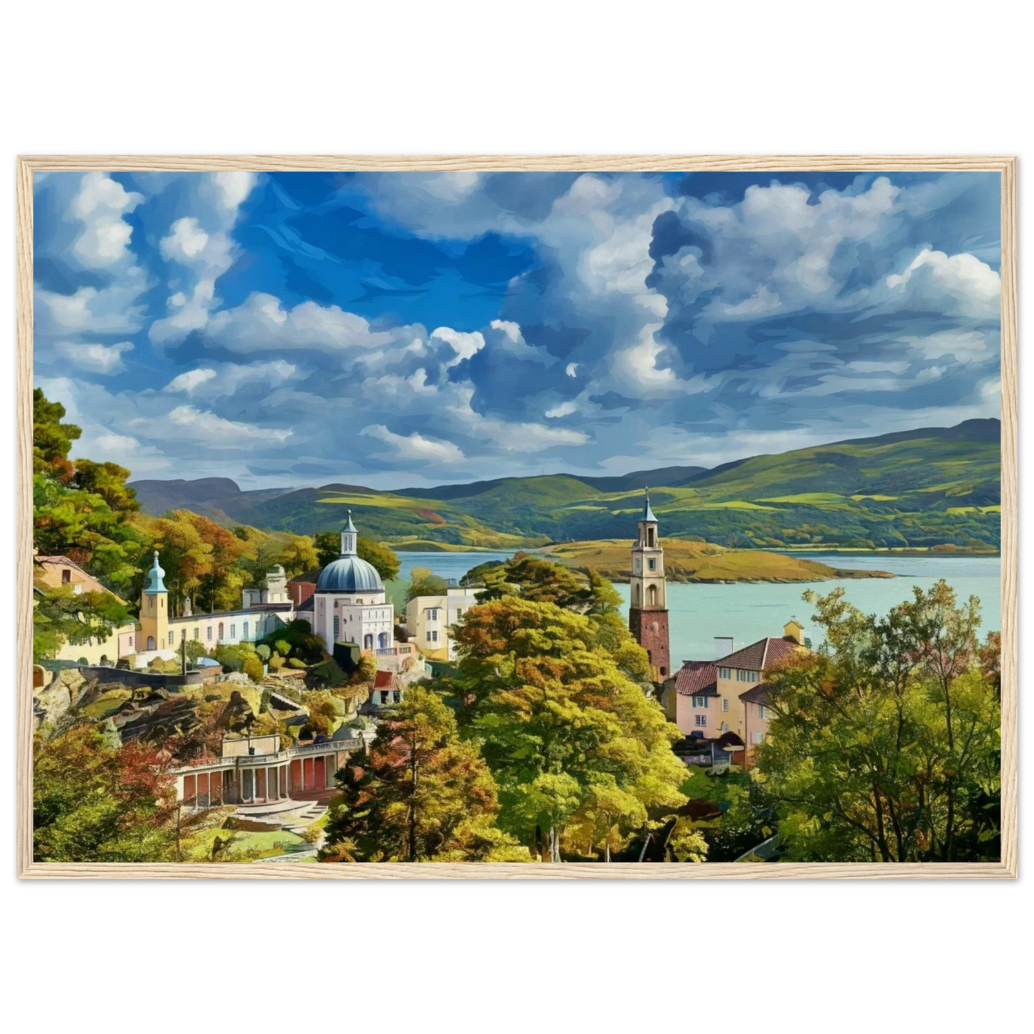 Retro picture portmerion landscape