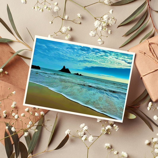 Church Rock Retro Greeting Card (Blank)