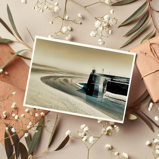 Saundersfoot Harbour Entrance Greeting Card (Blank)